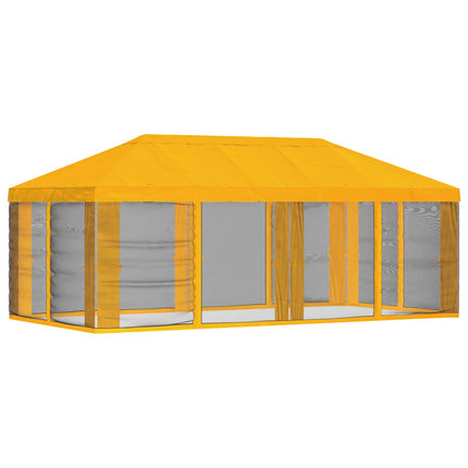 Gazebo Cover med sidevægge Gul 600,5 x 300,5 cm Polyester
