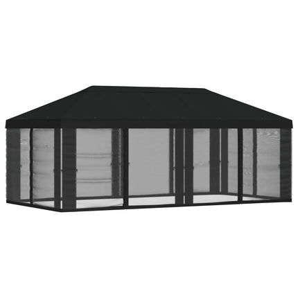 Gazebo Cover med sidevægge Sort 600,5 x 300,5 cm Polyester