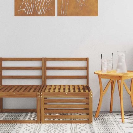 Udendørs Mellem Sofa Massivt Akacietræ Naturfarvet