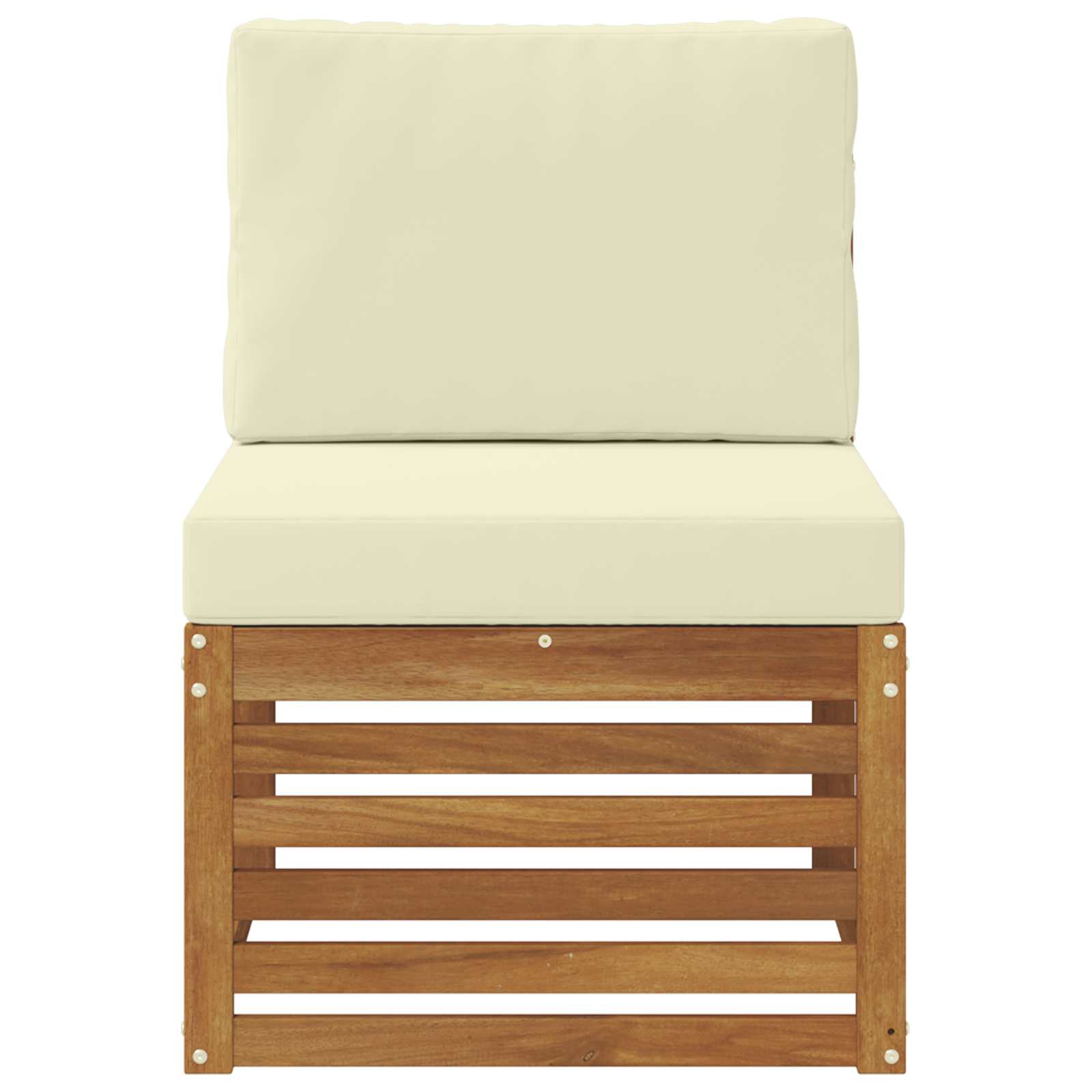 Udendørs Mellem Sofa Massivt Akacietræ Naturfarvet