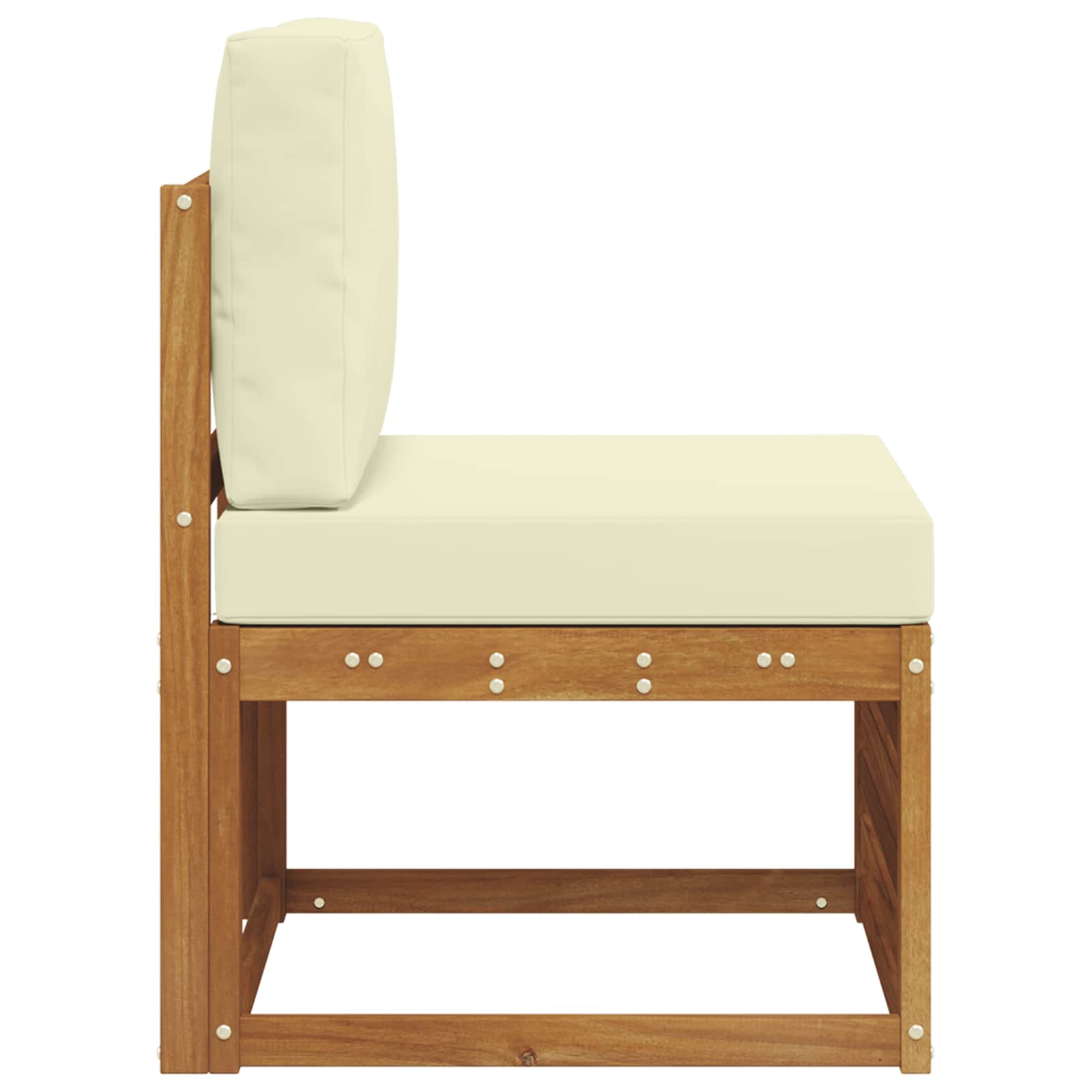 Udendørs Mellem Sofa Massivt Akacietræ Naturfarvet