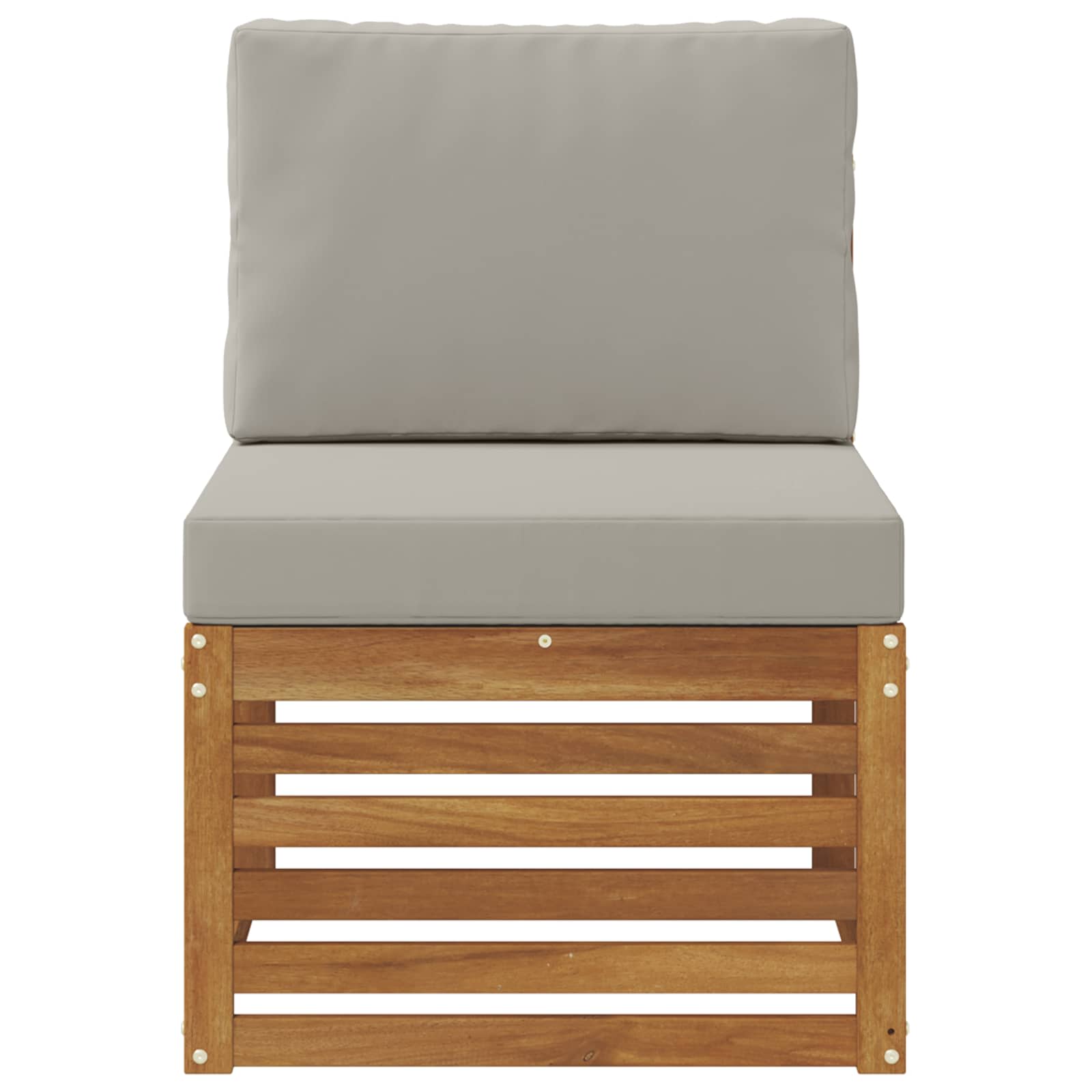 Udendørs Mellem Sofa Massivt Akacietræ Naturfarvet