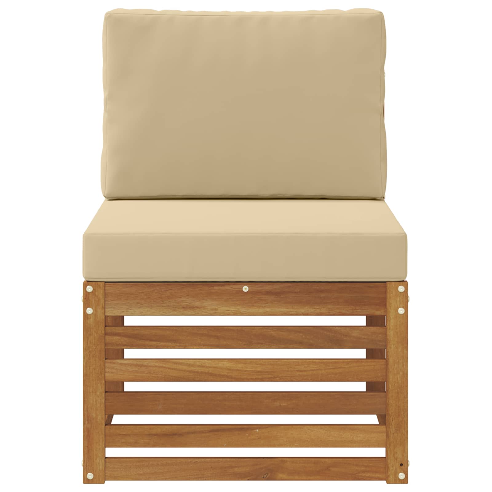 Udendørs Mellem Sofa Massivt Akacietræ Naturfarvet