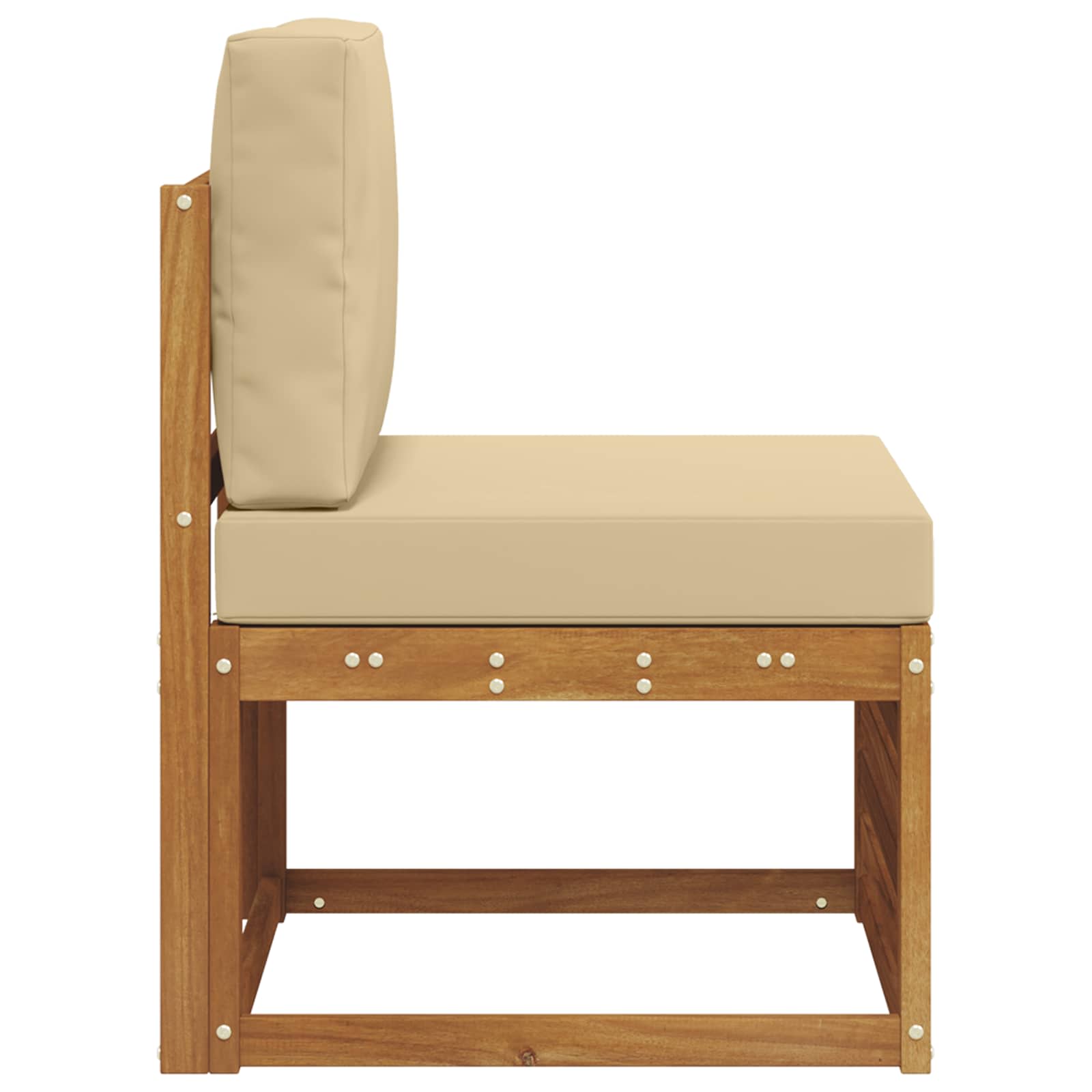 Udendørs Mellem Sofa Massivt Akacietræ Naturfarvet