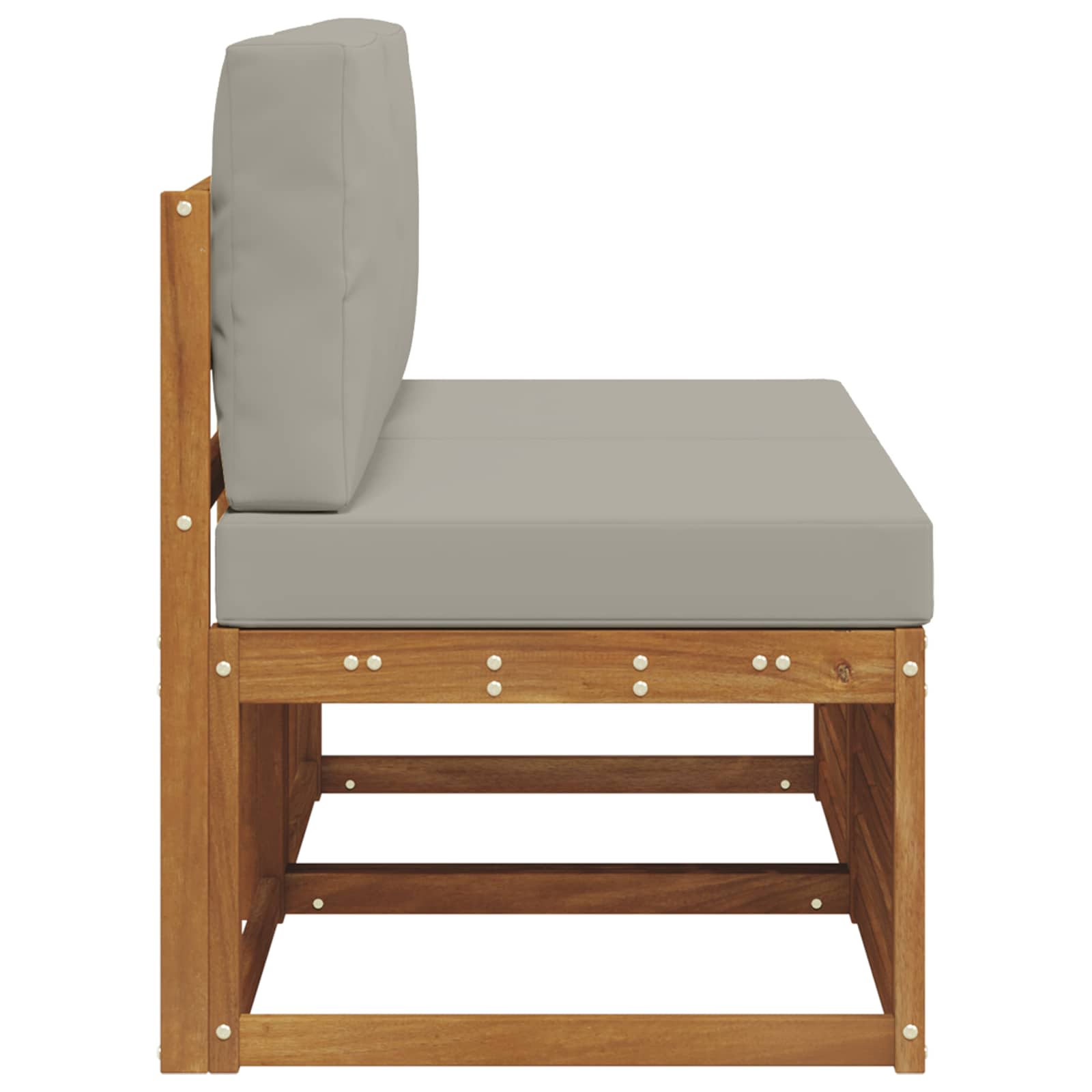 2 Stk Udendørs Mellem Sofa Massivt Akacietræ Naturfarvet