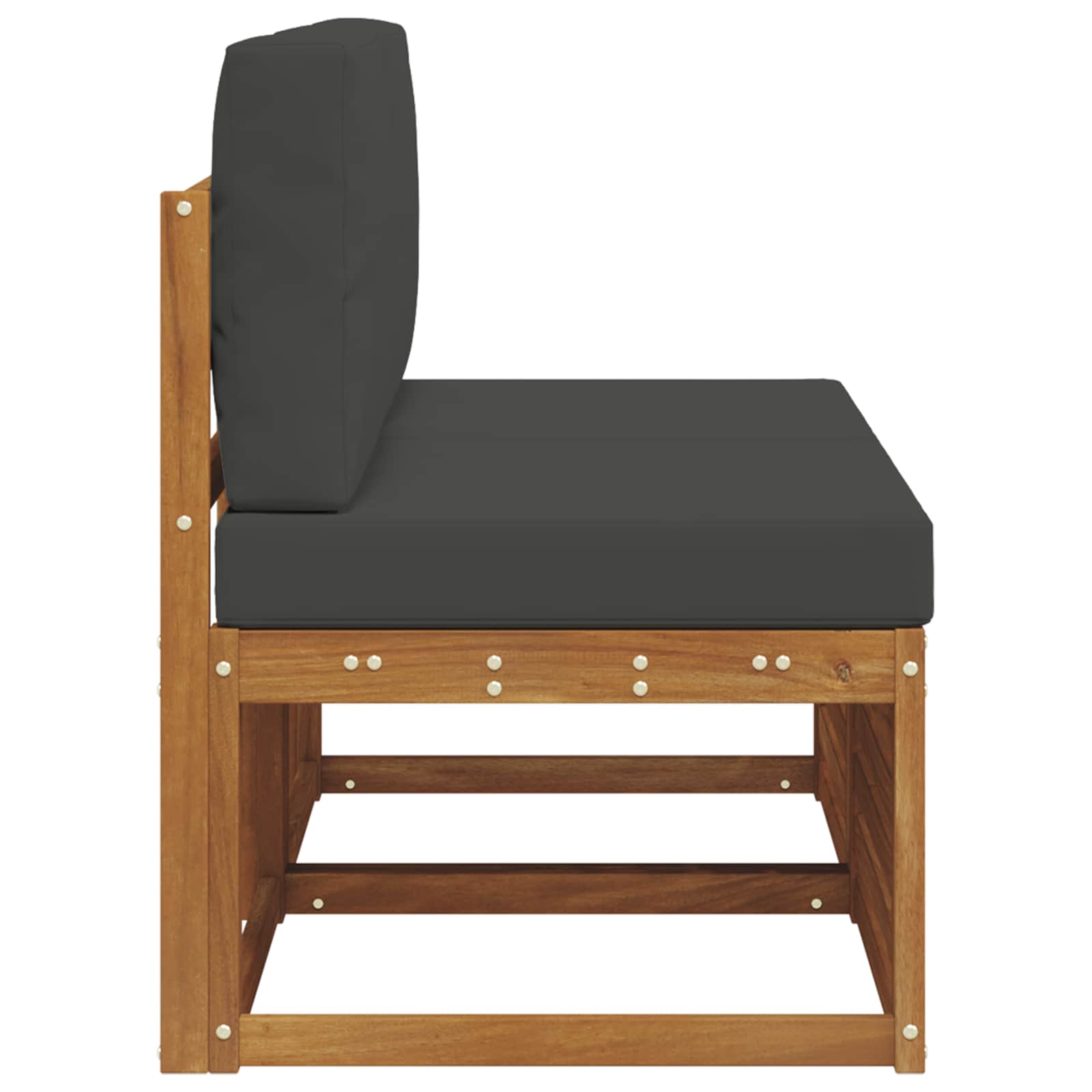 2 Stk Udendørs Mellem Sofa Massivt Akacietræ Naturfarvet