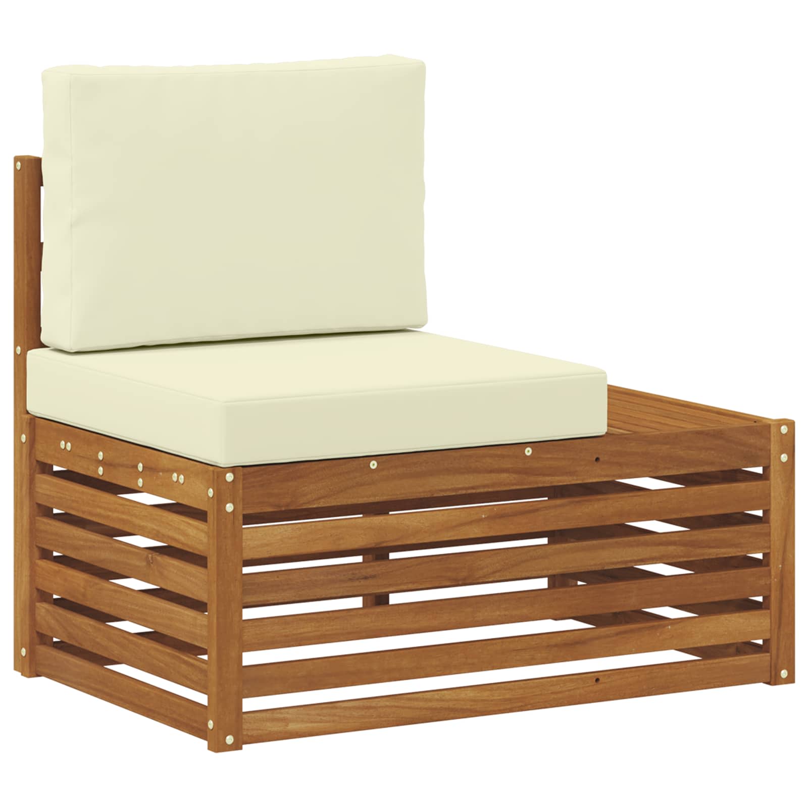 Udendørs end sofa Naturfarvet 91 x 63 x 73 cm Massivt Akacietræ
