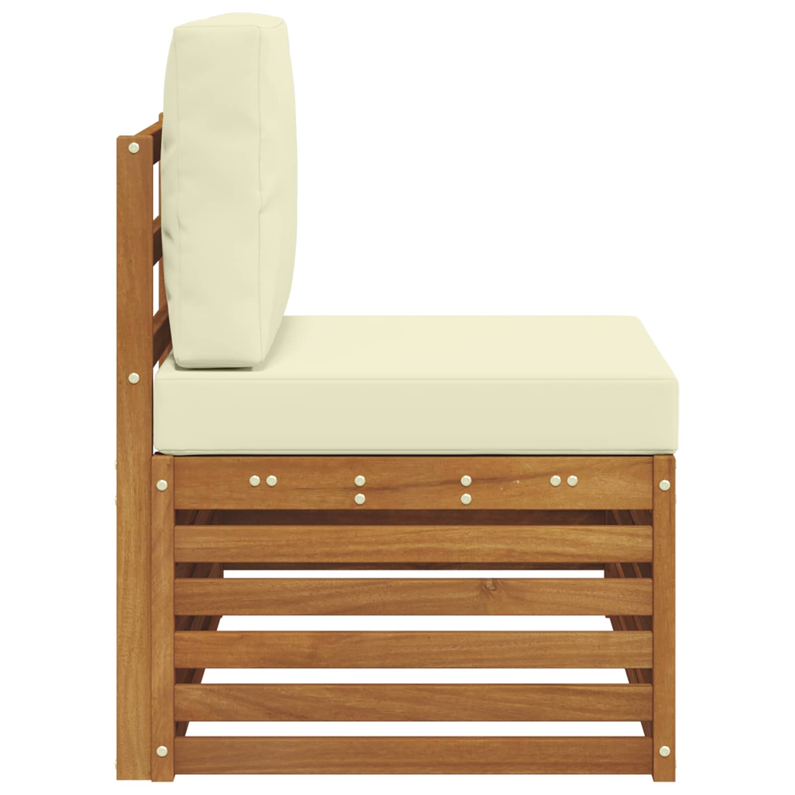 Udendørs end sofa Naturfarvet 91 x 63 x 73 cm Massivt Akacietræ