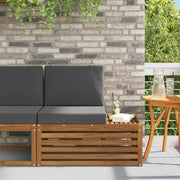 Udendørs end sofa Naturfarvet 91 x 63 x 73 cm Massivt Akacietræ
