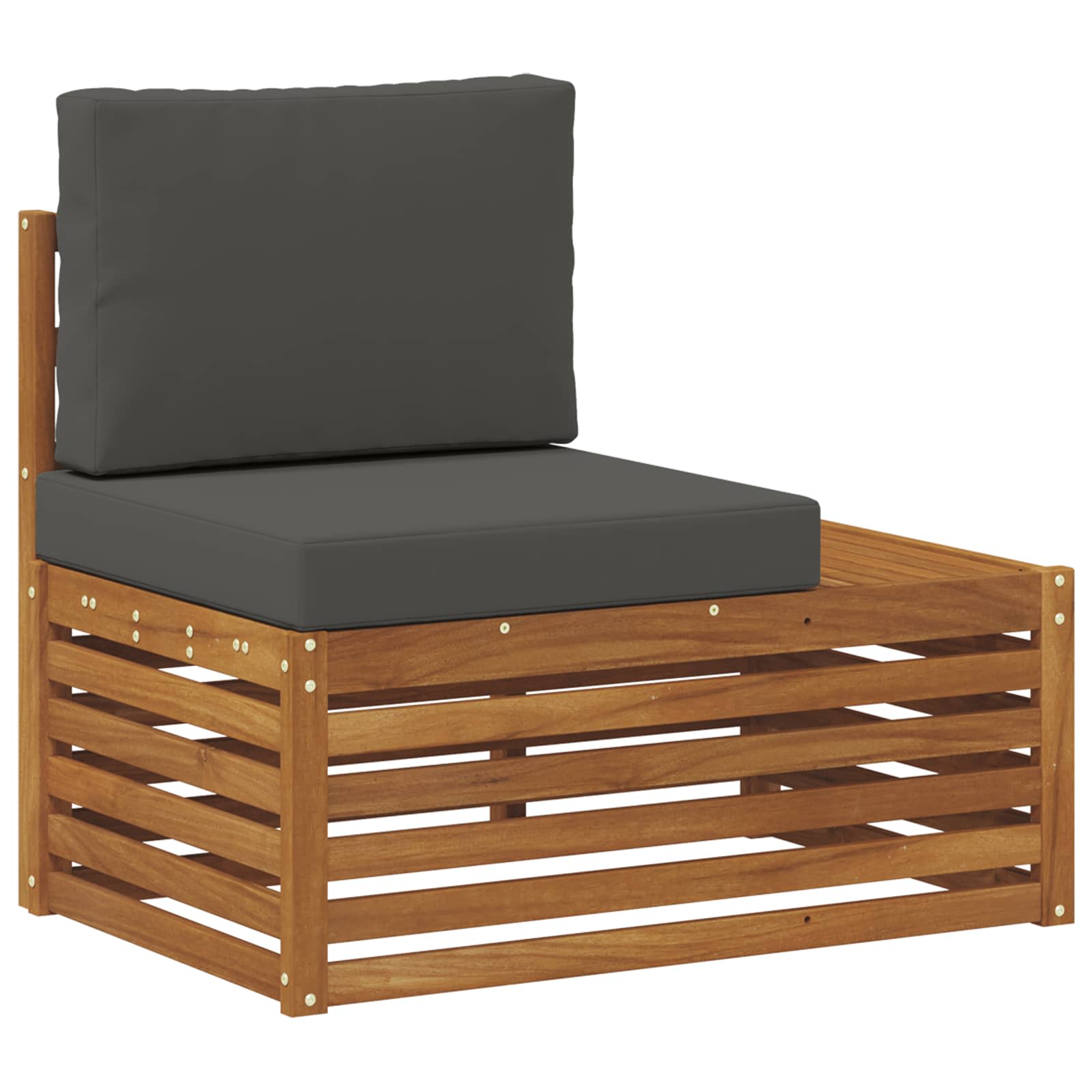 Udendørs end sofa Naturfarvet 91 x 63 x 73 cm Massivt Akacietræ
