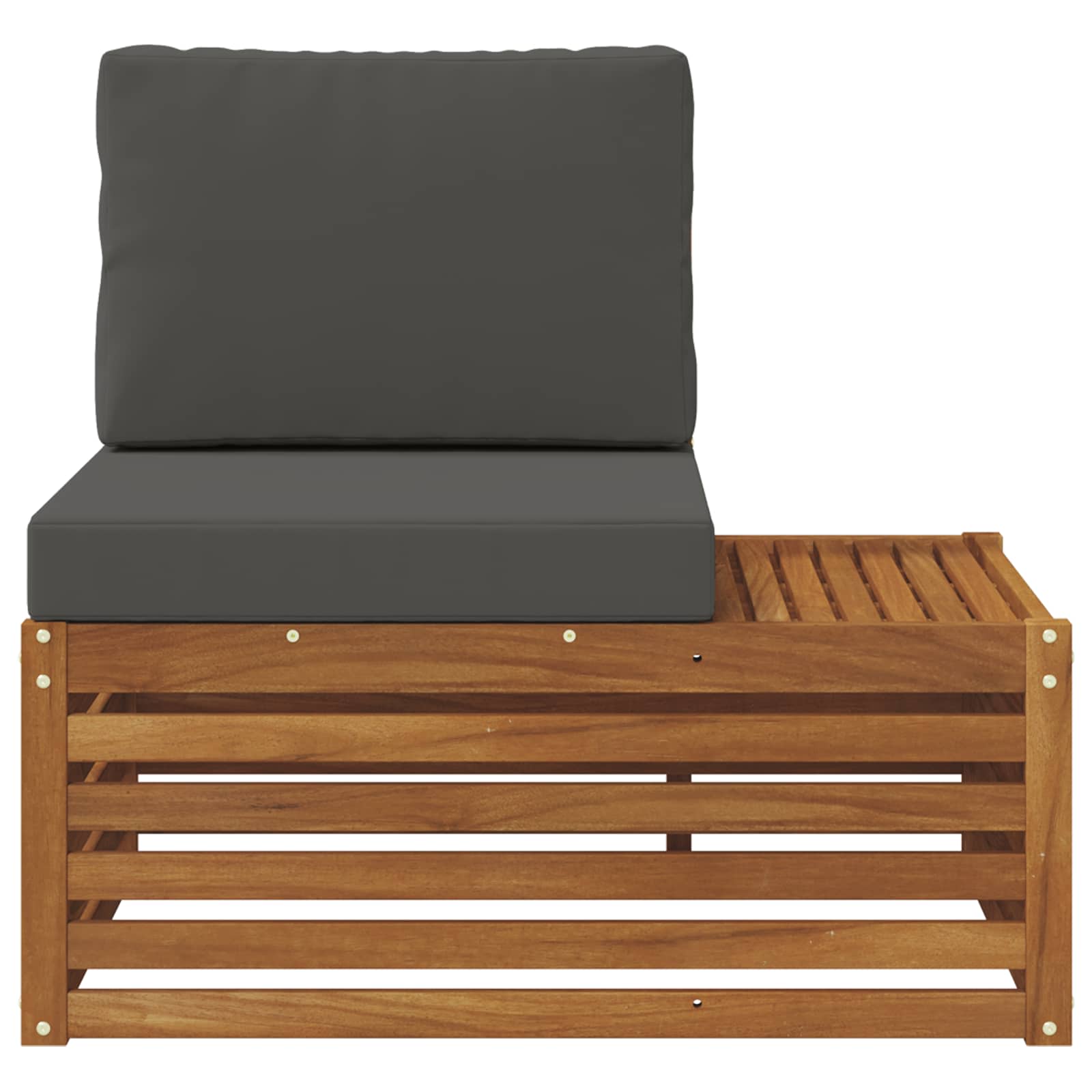 Udendørs end sofa Naturfarvet 91 x 63 x 73 cm Massivt Akacietræ