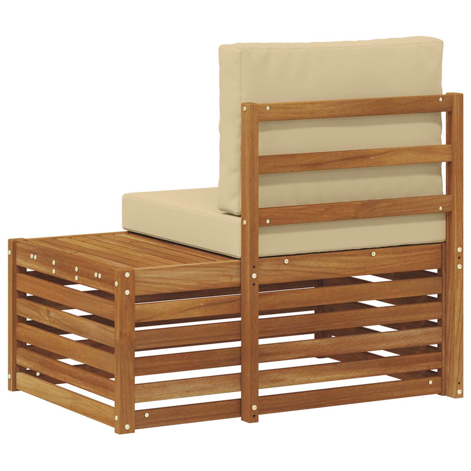 Udendørs end sofa Naturfarvet 91 x 63 x 73 cm Massivt Akacietræ