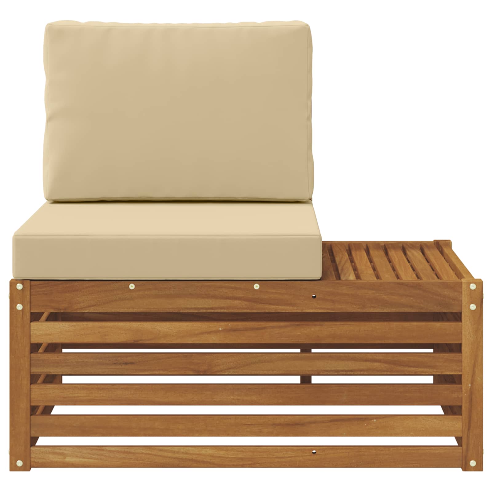 Udendørs end sofa Naturfarvet 91 x 63 x 73 cm Massivt Akacietræ