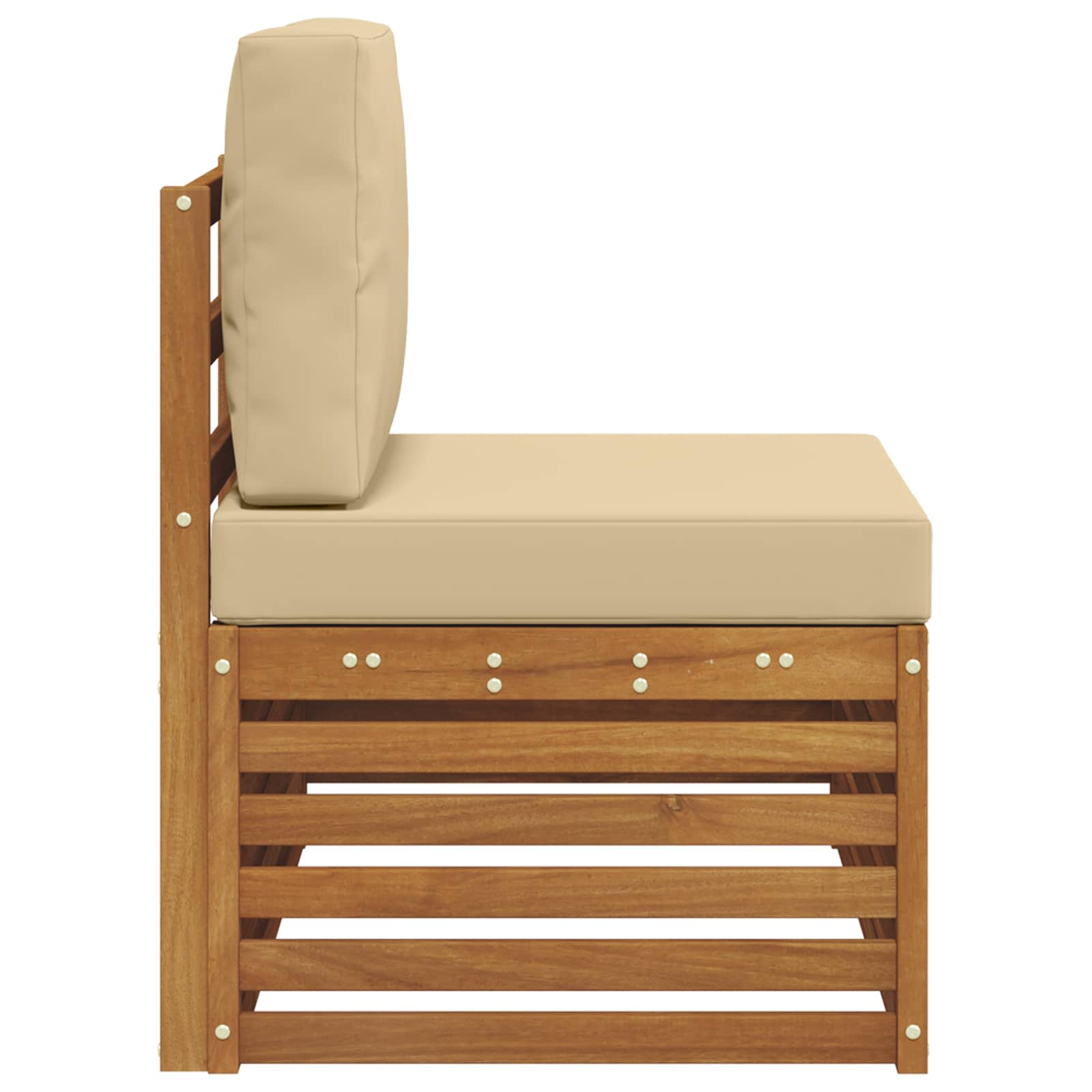 Udendørs end sofa Naturfarvet 91 x 63 x 73 cm Massivt Akacietræ