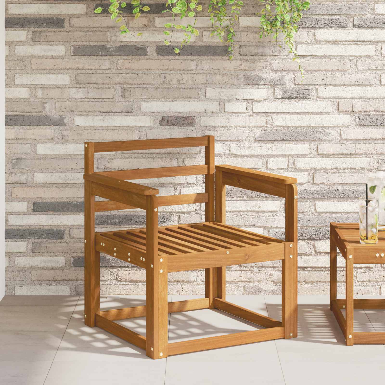 Armlæn 2 pcs Brun 59 x 6 x 61 cm Konstrueret træ billede