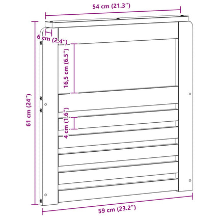 Armlæn 2 pcs Brun 59 x 6 x 61 cm Konstrueret træ