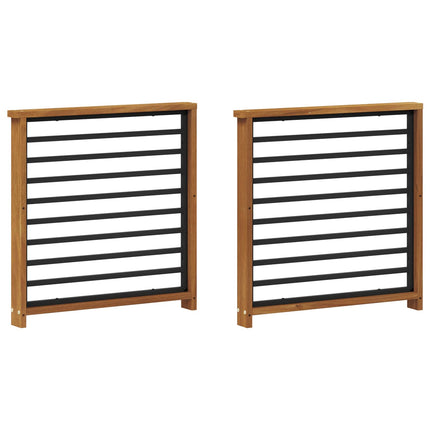 Armlæn 2 pcs Naturfarvet 60 x 6 x 61 cm Massivt Akacietræ