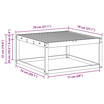 Udendørs Bord Naturfarvet 79 x 79 x 37 cm