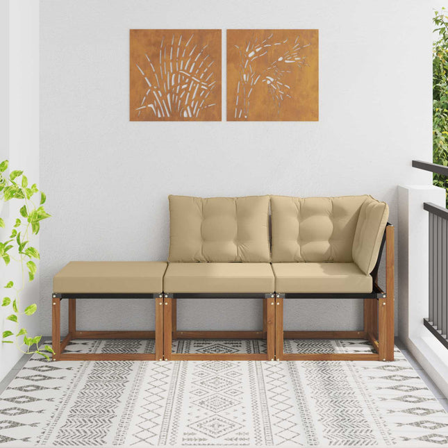 3 stk. Udendørs modulsofa enheder Naturlig og Beige