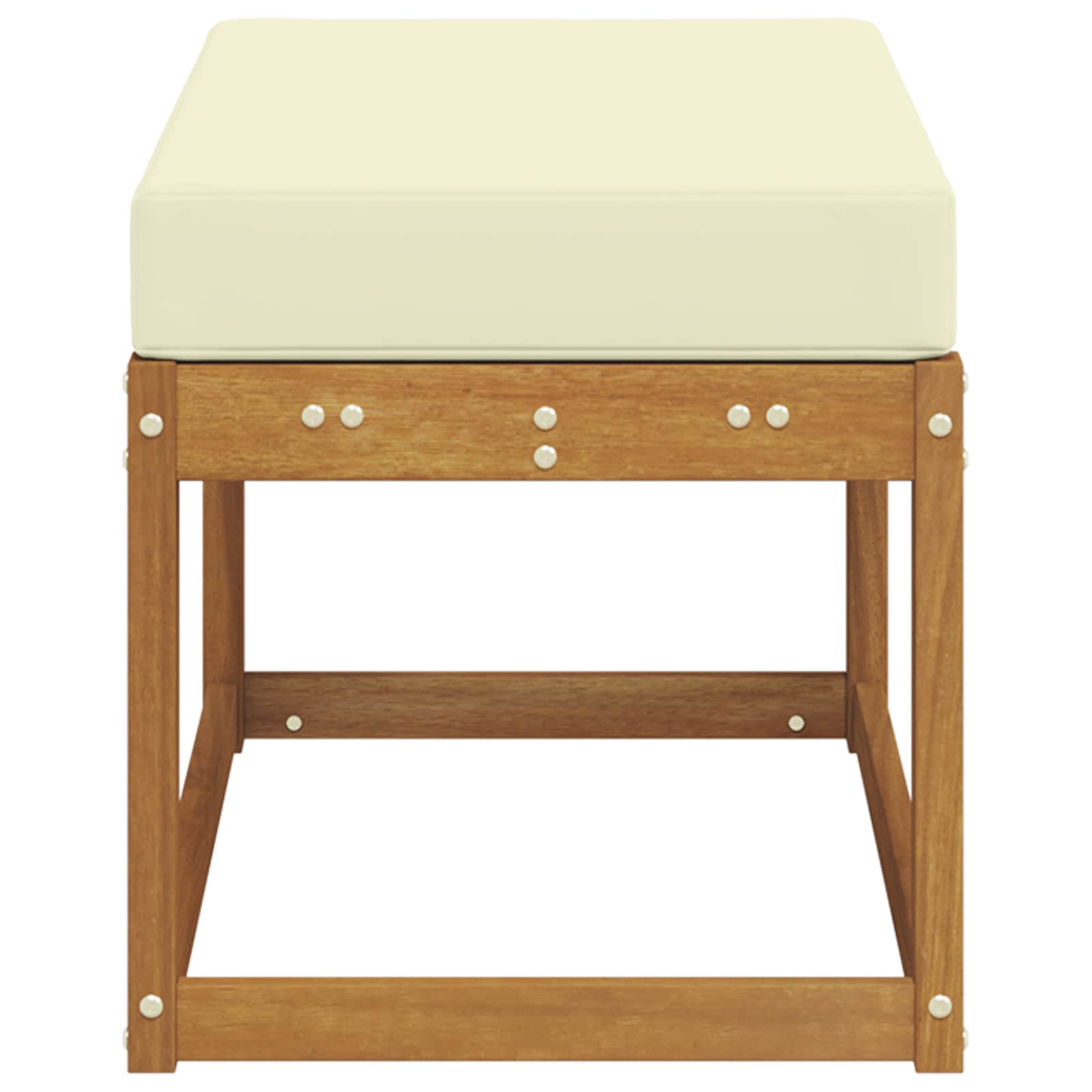Udendørs Stolbænk med pude Naturlig og Fløde 79 x 43 x 37 cm