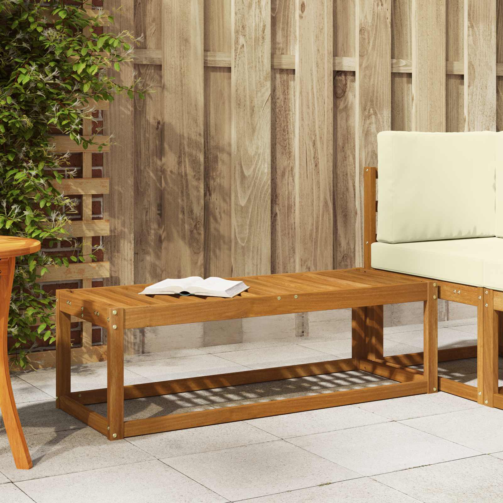 Udendørs Skammel Bænk Naturfarvet 115 x 43 x 37 cm