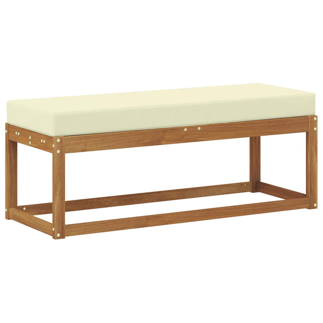 Udendørs Stolbænk med pude Naturlig og Fløde 115 x 43 x 45 cm