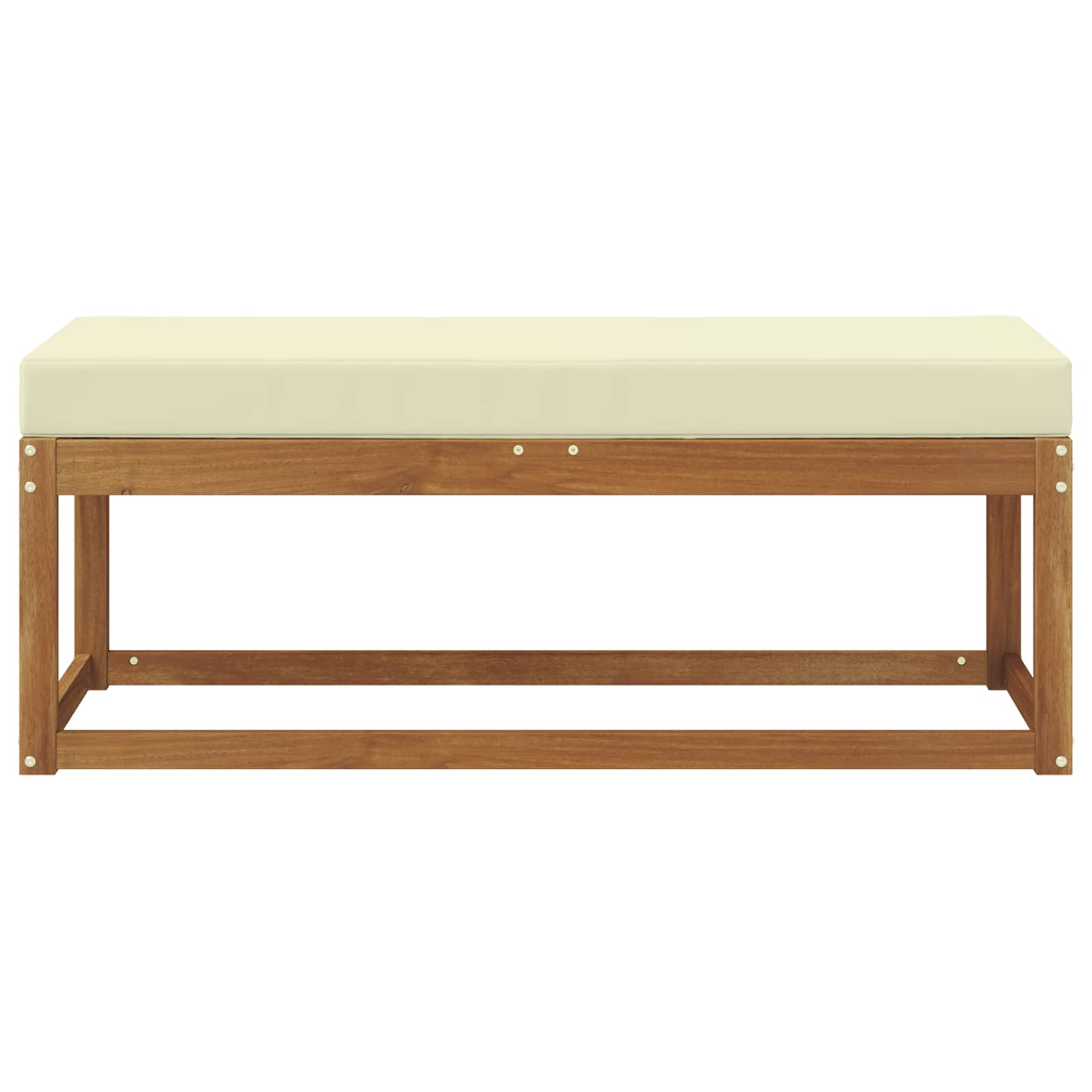 Udendørs Stolbænk med pude Naturlig og Fløde 115 x 43 x 45 cm
