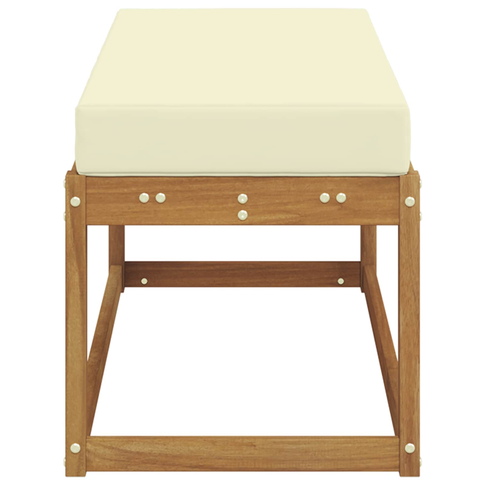 Udendørs Stolbænk med pude Naturlig og Fløde 115 x 43 x 45 cm