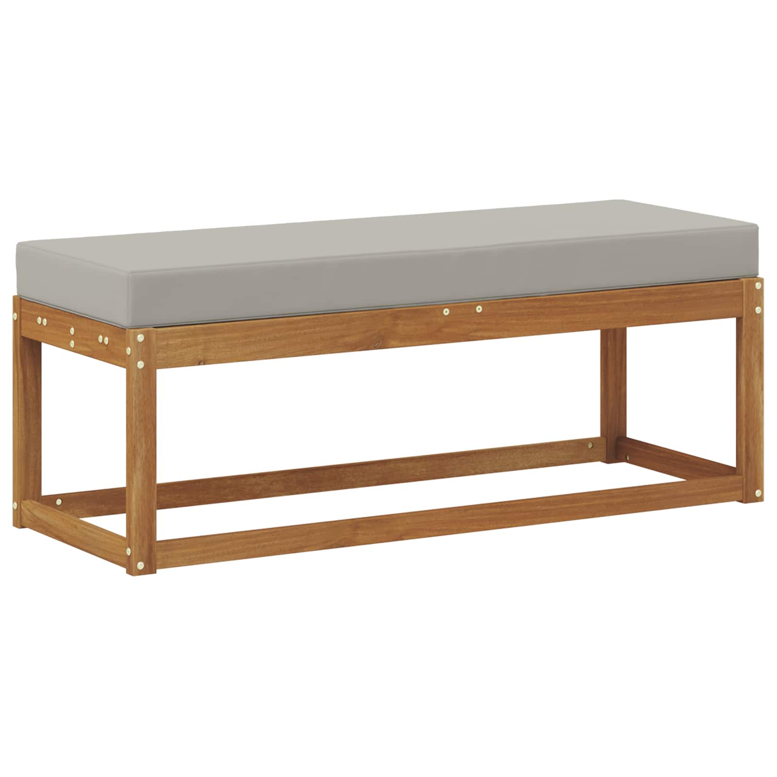 Skammel Bænk med pude Naturlig og Lys Grå 115 x 43 x 37 cm