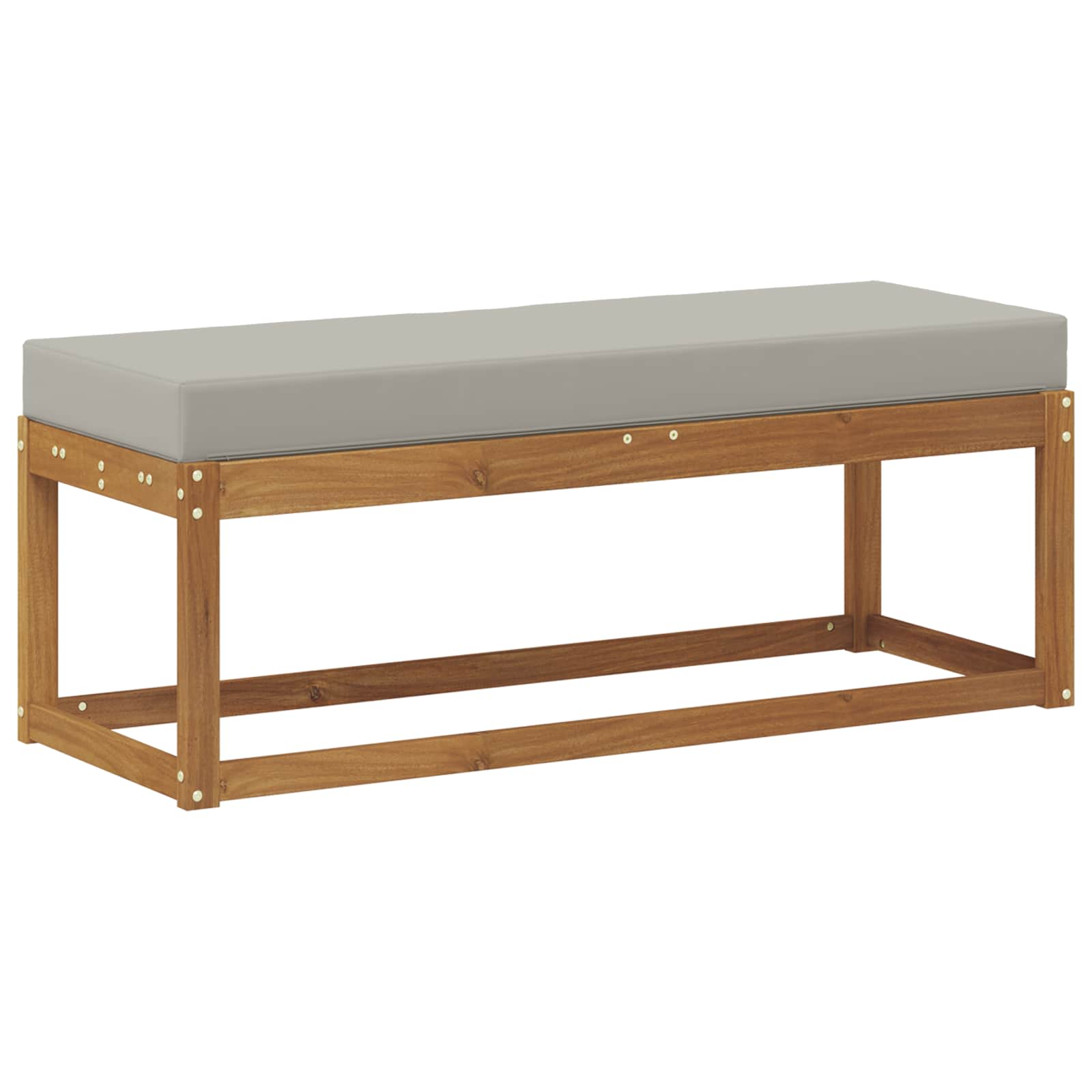 Skammel Bænk med pude Naturlig og Lys Grå 115 x 43 x 37 cm