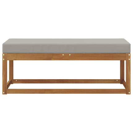 Skammel Bænk med pude Naturlig og Lys Grå 115 x 43 x 37 cm