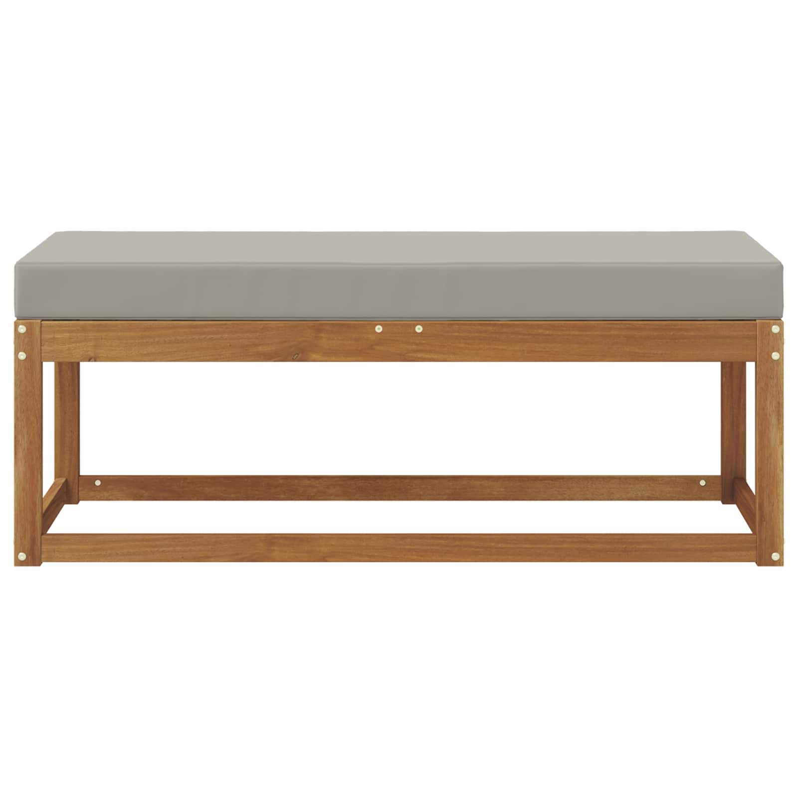 Skammel Bænk med pude Naturlig og Lys Grå 115 x 43 x 37 cm