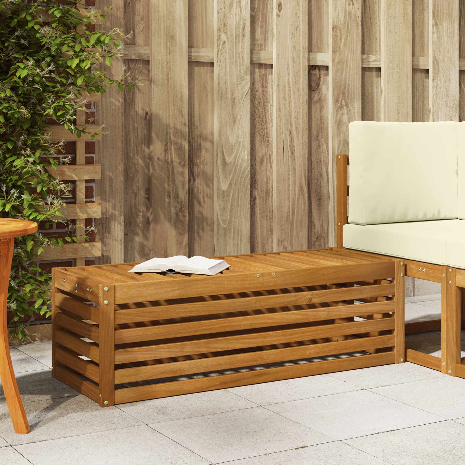 Udendørs Skammel Bænk Naturfarvet 115 x 43 x 37 cm