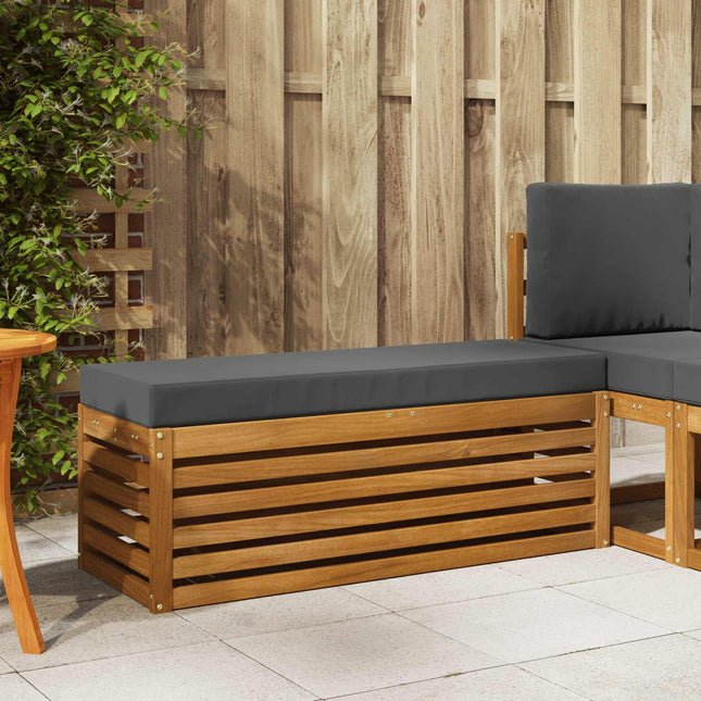 Skammel Bænk med pude Naturlig og Antracit 115 x 43 x 37 cm