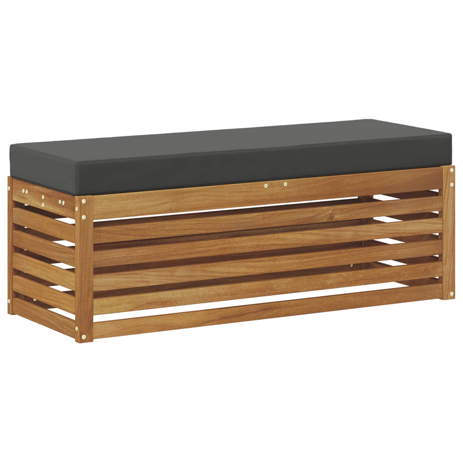 Skammel Bænk med pude Naturlig og Antracit 115 x 43 x 37 cm