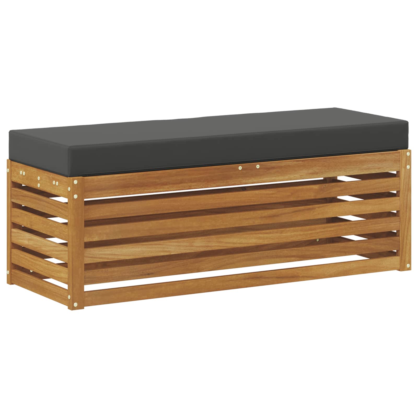 Skammel Bænk med pude Naturlig og Antracit 115 x 43 x 37 cm