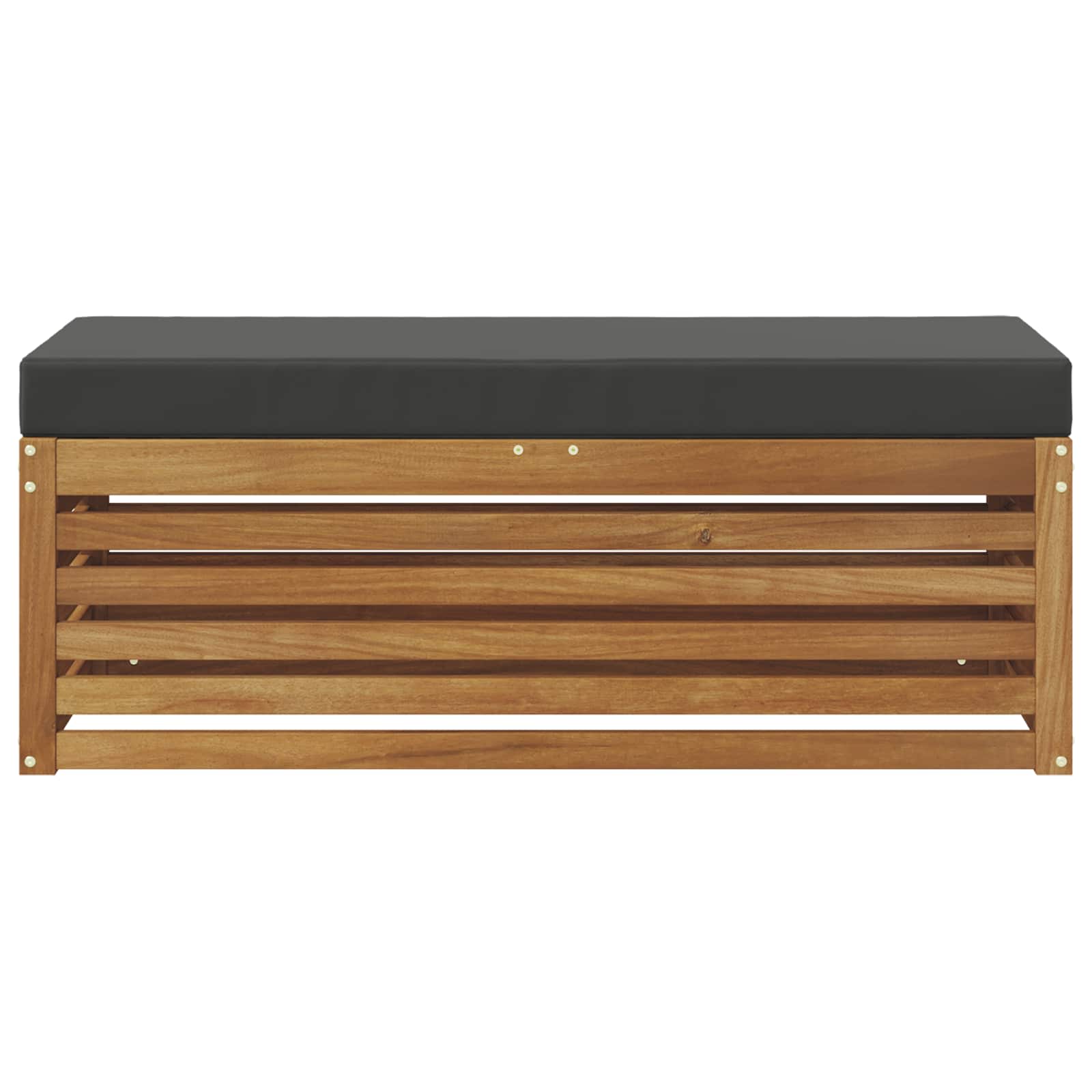 Skammel Bænk med pude Naturlig og Antracit 115 x 43 x 37 cm