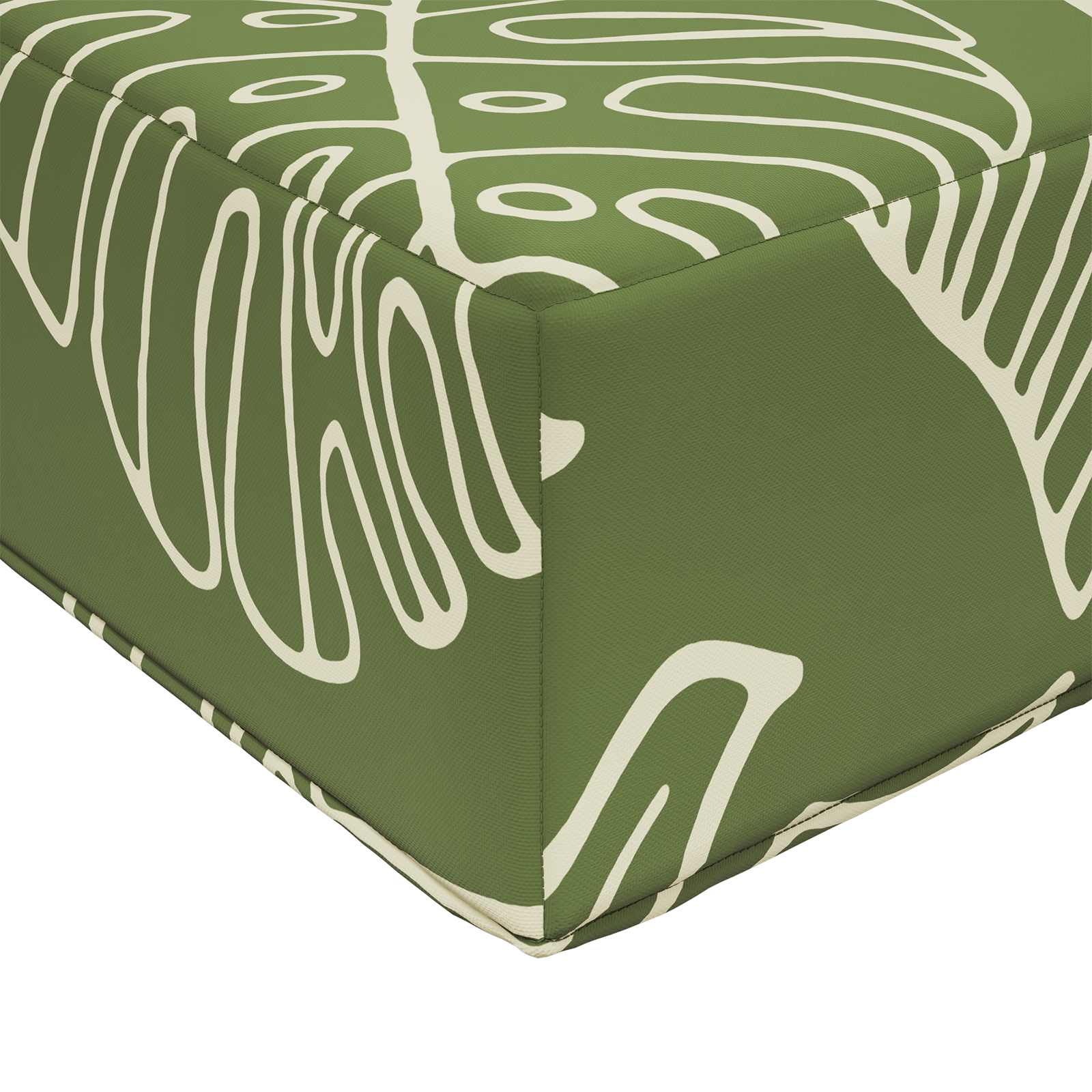 Udendørs Sofa Pude Bladdesign 60 x 60 x 8 cm Polyester