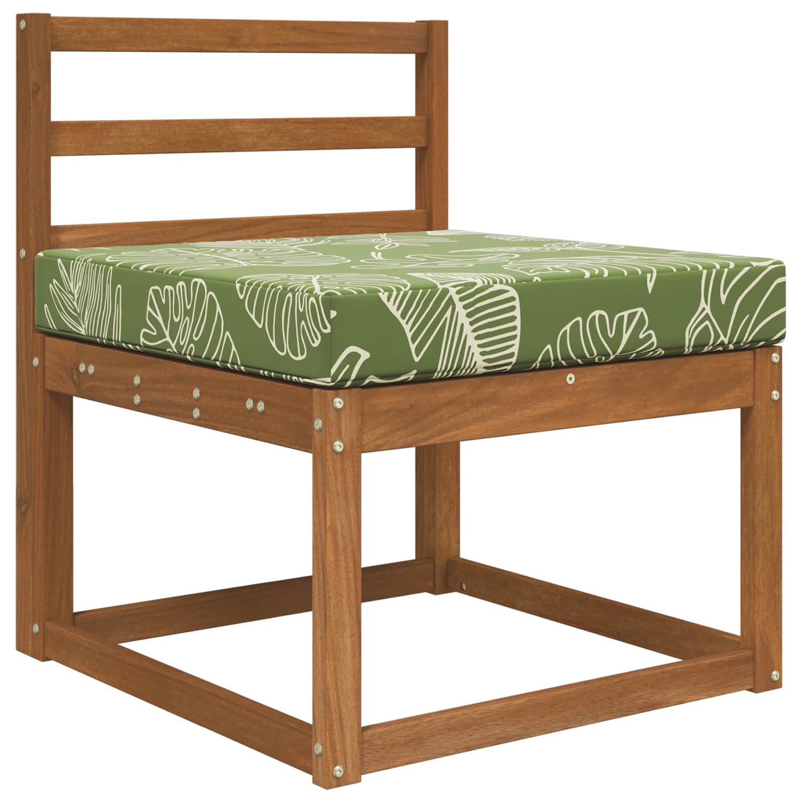 Udendørs Sofa Pude Bladdesign 60 x 60 x 8 cm Polyester