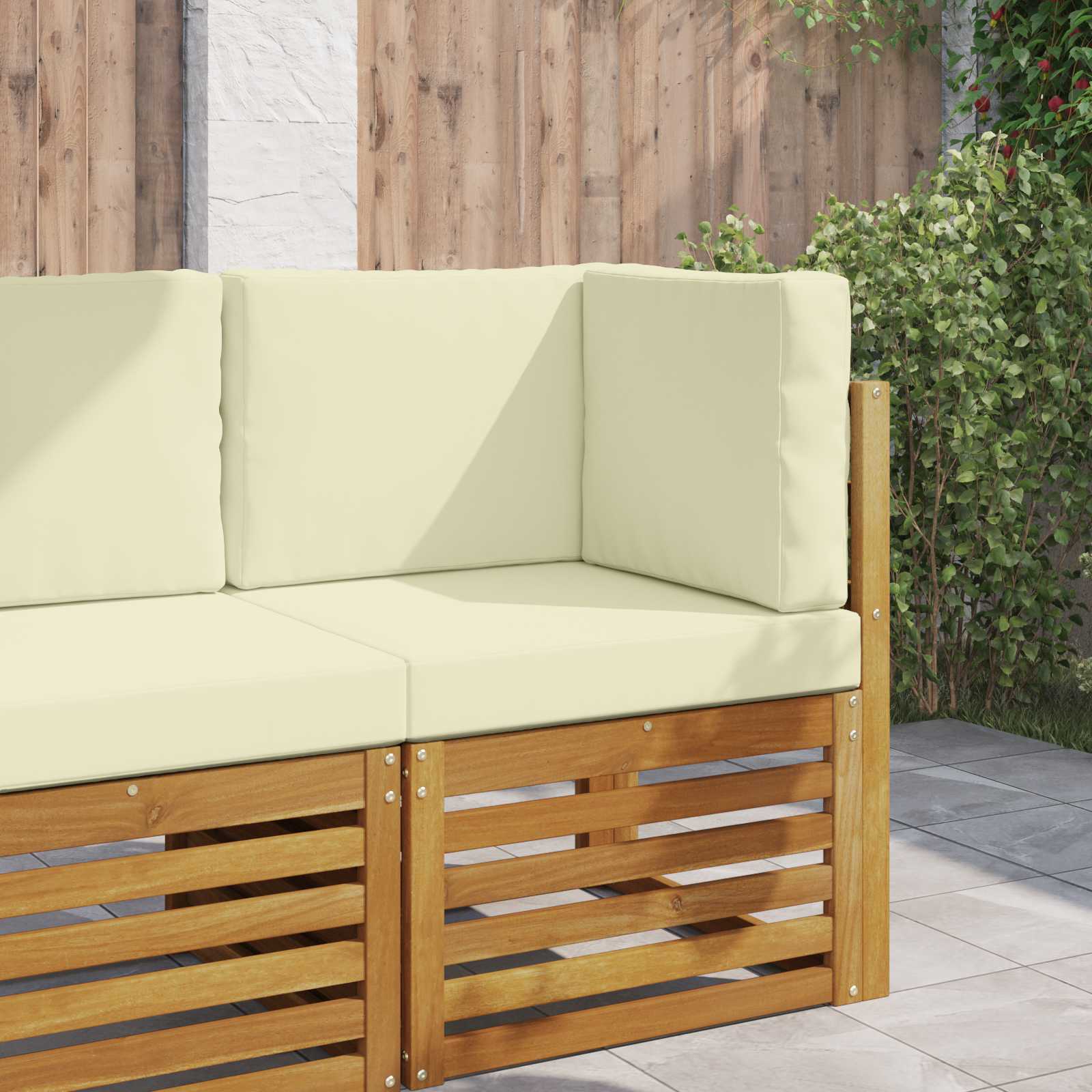 Udendørs Sofa Pude 3 pcs Creme Polyester