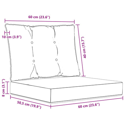 Udendørs Sofa Pude Polyester Bladmønster 60 x 50,5 x 8 cm