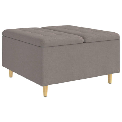 Ottoman med Opbevaring Gråbrun 80 x 80 x 45 cm Stof