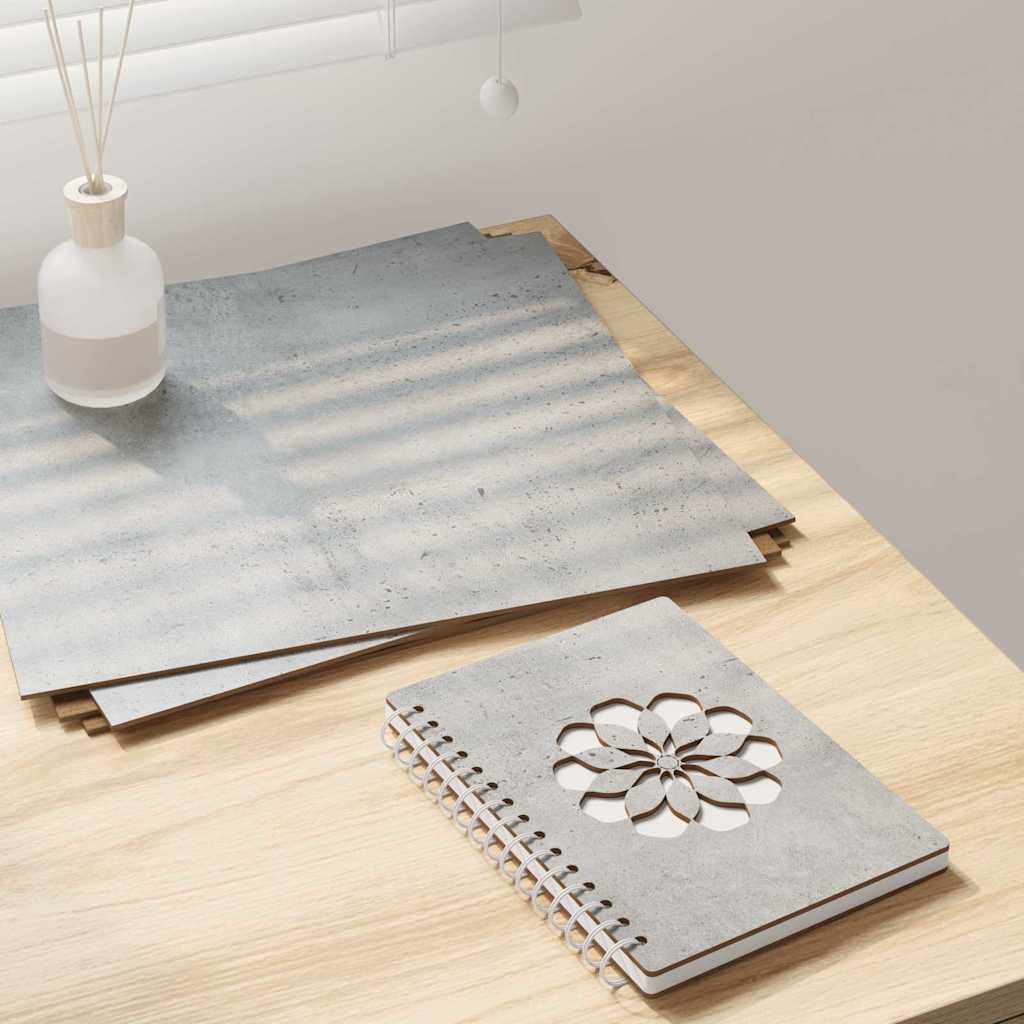 Dekor Panels 12 pcs Beton Grå 30 x 30 x 0,27 cm Konstrueret træ