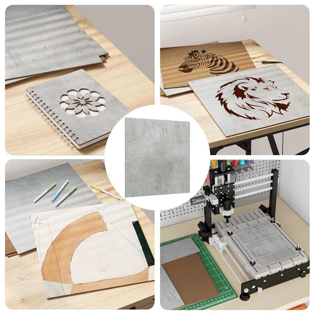 Dekor Panels 50 pcs Beton Grå 30 x 30 x 0,27 cm Konstrueret træ