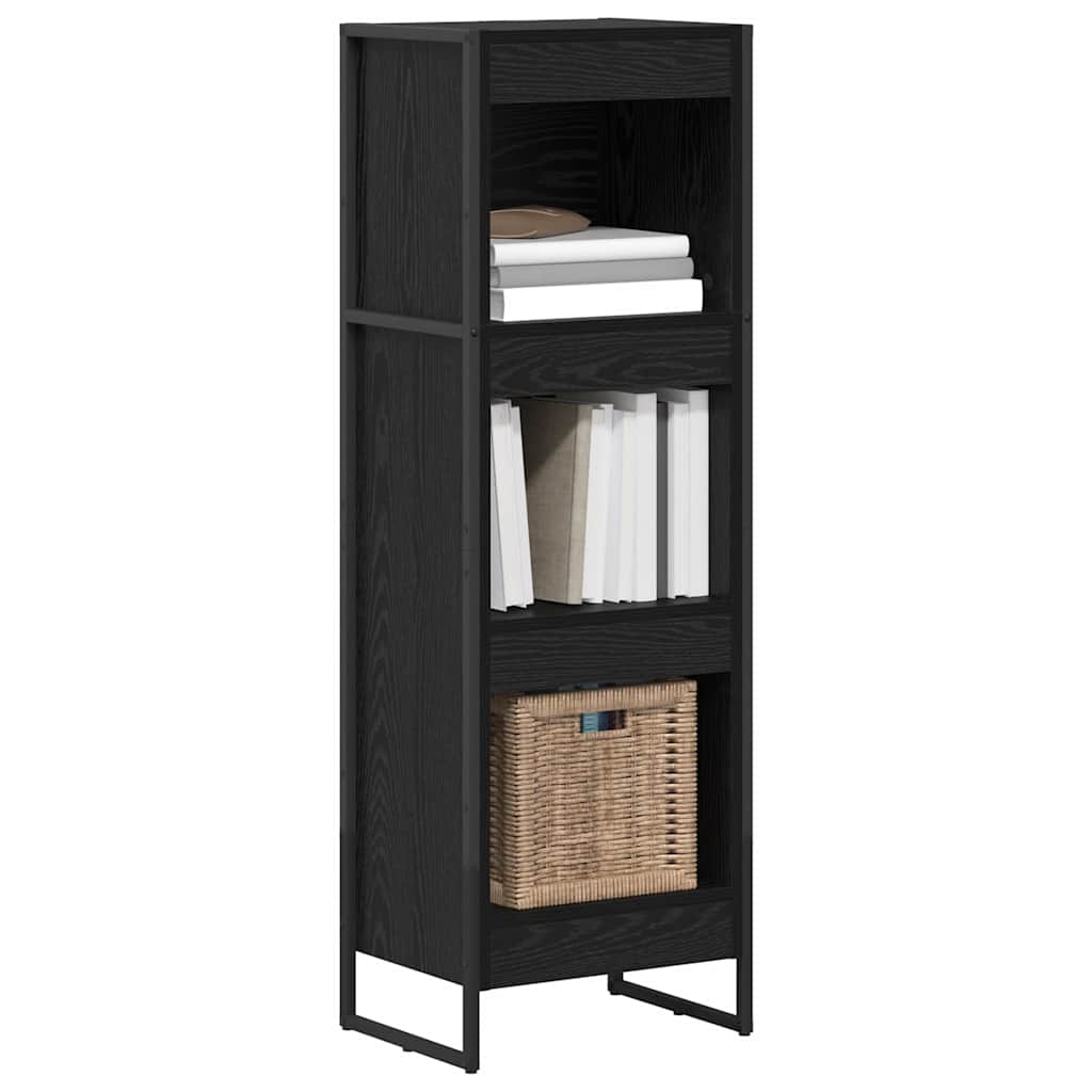 Bogskab Sort eg 40 x 30 x 121 cm Konstrueret træ billede