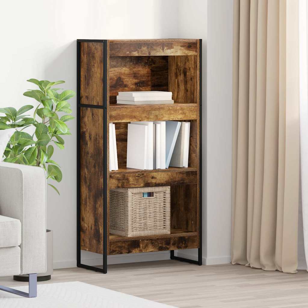 Bogskab 60 x 30 x 121 cm Konstrueret træ Røget Eg billede