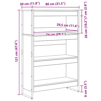 Bogskab Sonoma 80 x 30 x 121 cm Konstrueret træ