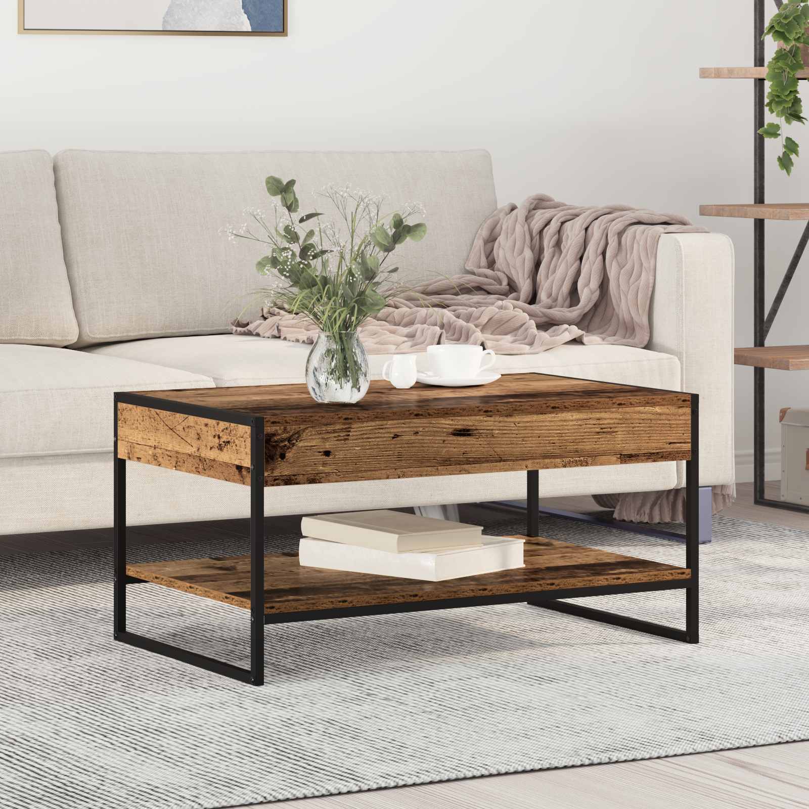 Sofabord Gammelt træ 80 x 50 x 40 cm Konstrueret træ
