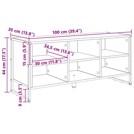 Sko skab 100 x 35 x 44 cm Konstrueret træ Gammelt træ