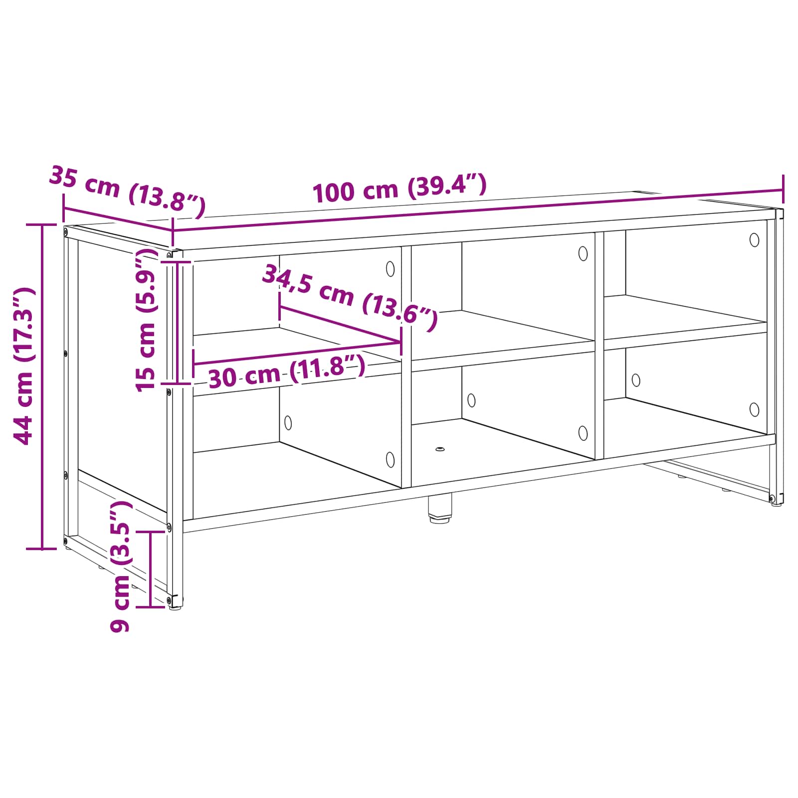 Sko skab Artisan eg 60 x 35 x 44 cm Konstrueret træ